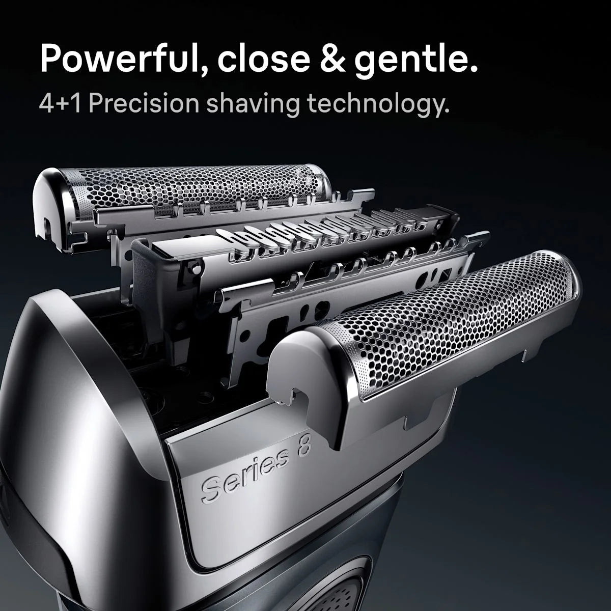 Braun Electric Shaver Head Replacement Part 83m Silver, Compatible with Series 8 Electric Razors for Men