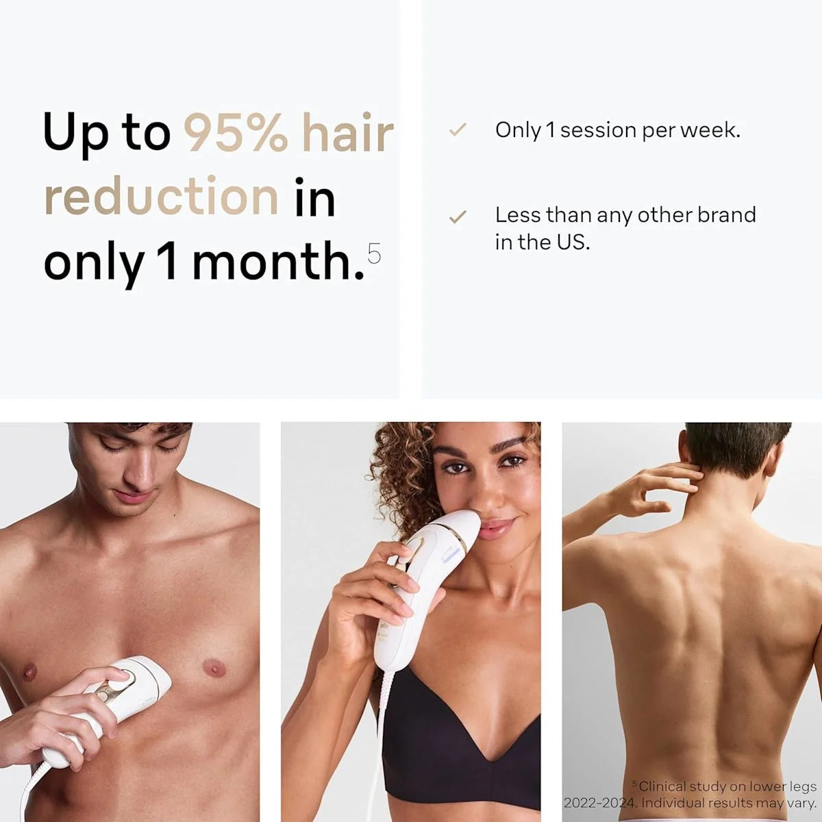 Braun Smart IPL, Silk·Expert Pro 5: At Home Alternative to Laser Hair Removal with Wide Cap and Leather Pouch, IPL5145