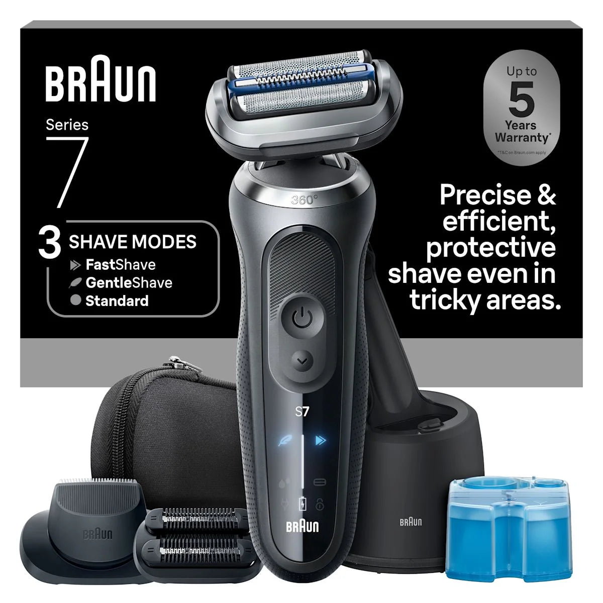 Series 7 Electric Shaver with SmartCare Center, Stubbler, Trimmer, 7185cc