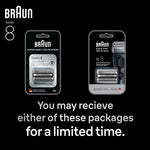 Braun Electric Shaver Head Replacement Part 83m Silver, Compatible with Series 8 Electric Razors for Men