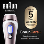 Braun Smart IPL, Skin i·Expert Pro 7: At Home Alternative to Laser Hair Removal with 4 Caps, Facial Hair Trimmer, and Leather Pouch, IPL7219