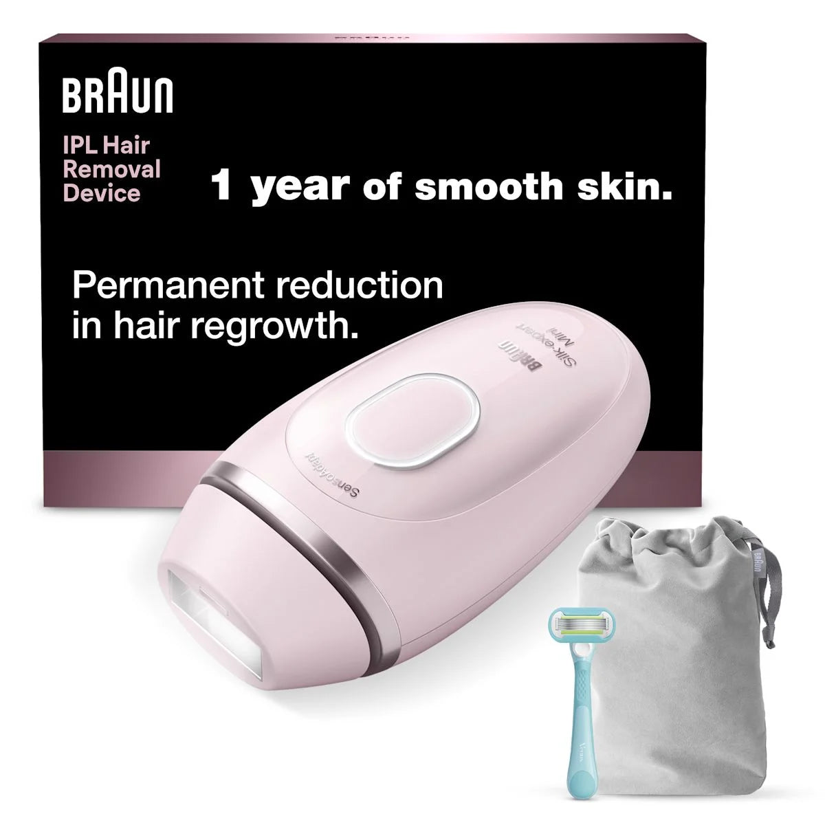 Braun IPL, Silk·Expert Mini, Permanent Laser Hair Reduction At-Home for Women and Men, IPL1111