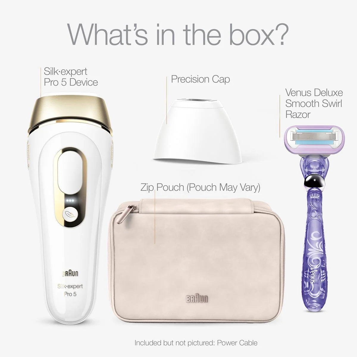 Braun Smart IPL, Silk·Expert Pro 5: At Home Alternative to Laser Hair Removal with 2 Caps and Leather Pouch, IPL5137