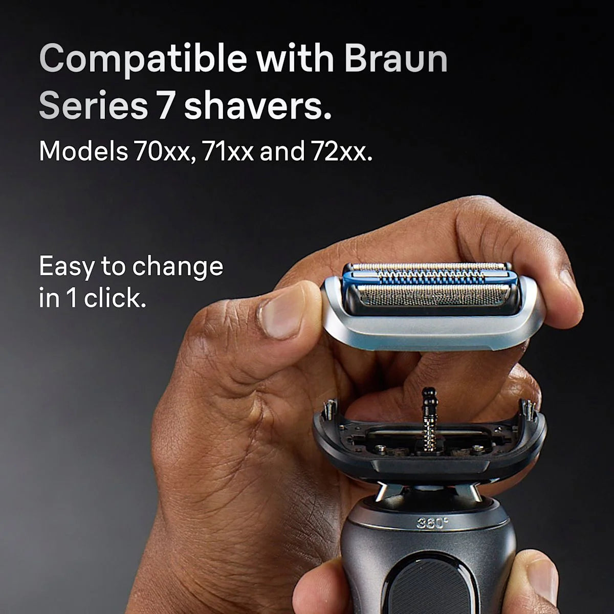 Braun Electric Shaver Head Replacement Part 74s Silver, Compatible with Series 7 Electric Razors for Men