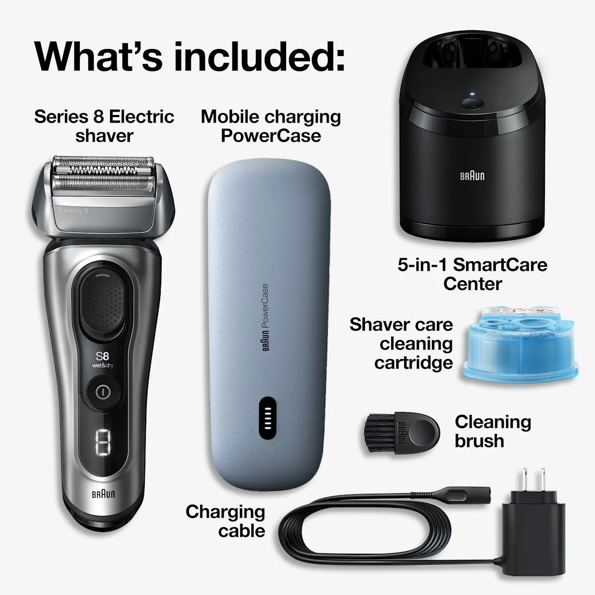 Series 8 Electric Shaver with PowerCase and 5-in-1 SmartCare Center, 8577cc