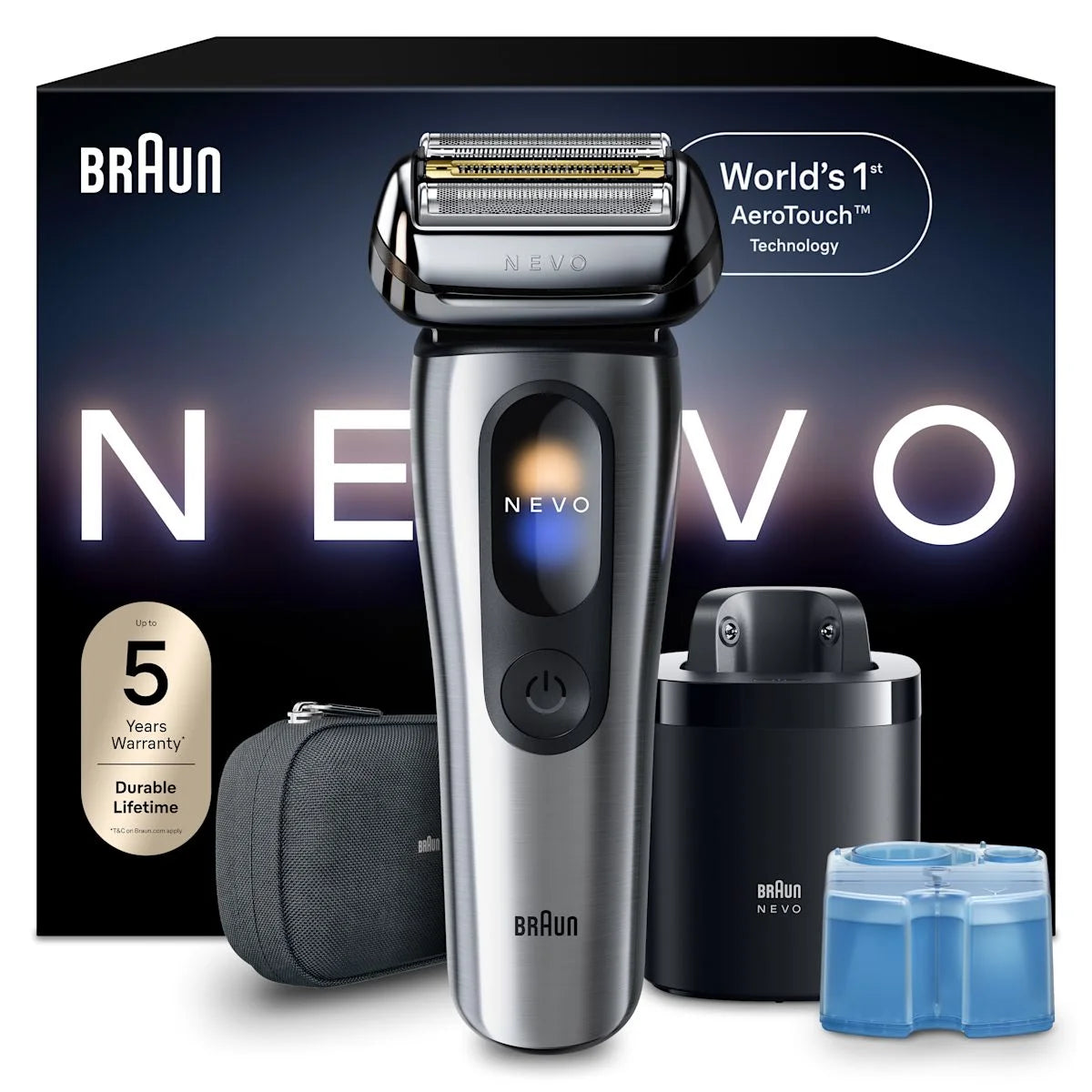 Braun NEVO 11000c Silver Men's Electric Shaver with World's 1st AeroTouch Tech