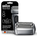 Braun Electric Shaver Head Replacement Part 83m Silver, Compatible with Series 8 Electric Razors for Men