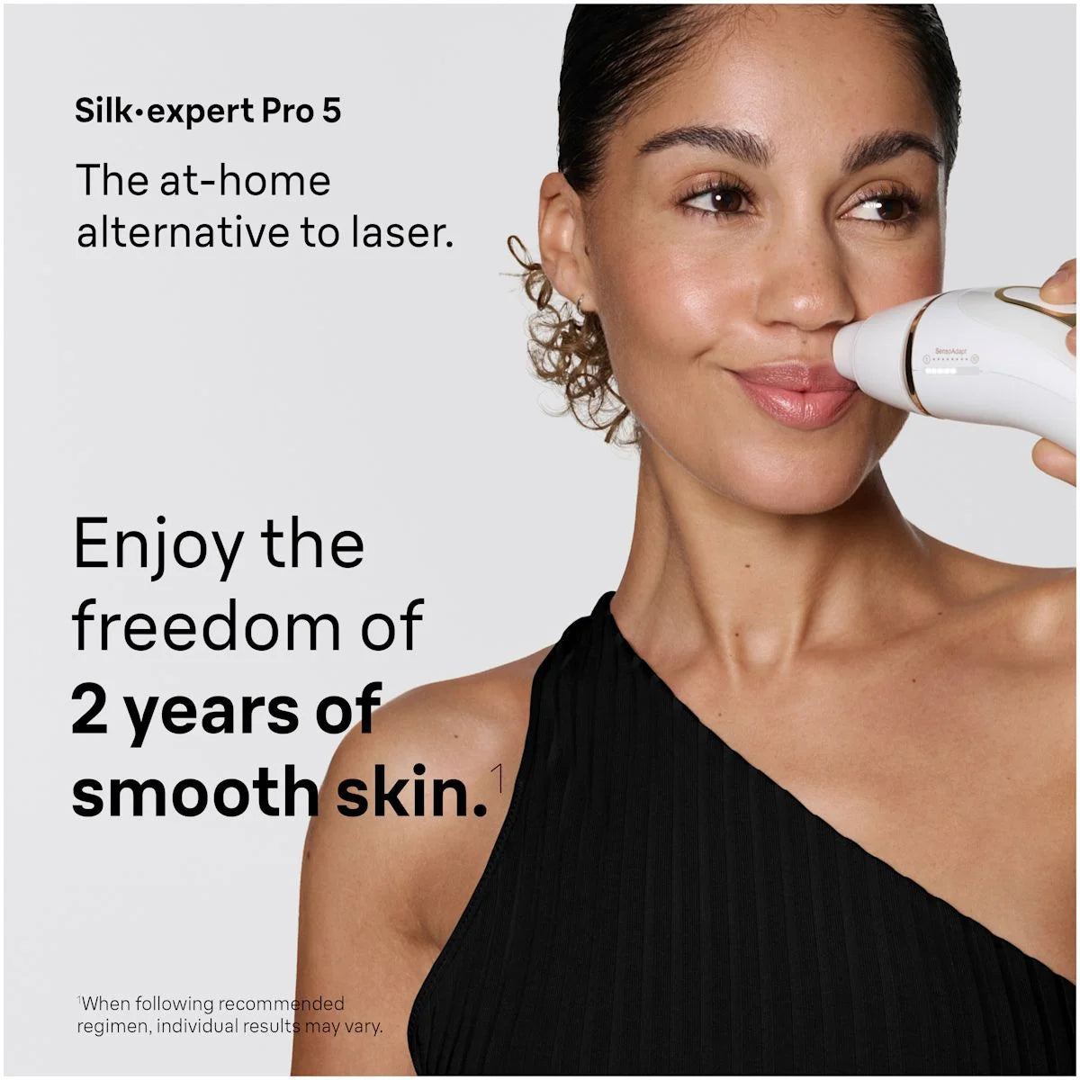 Braun Smart IPL, Silk·Expert Pro 5: At Home Alternative to Laser Hair Removal with 4 Caps, Facial Hair Trimmer, and Vanity Case, IPL5442