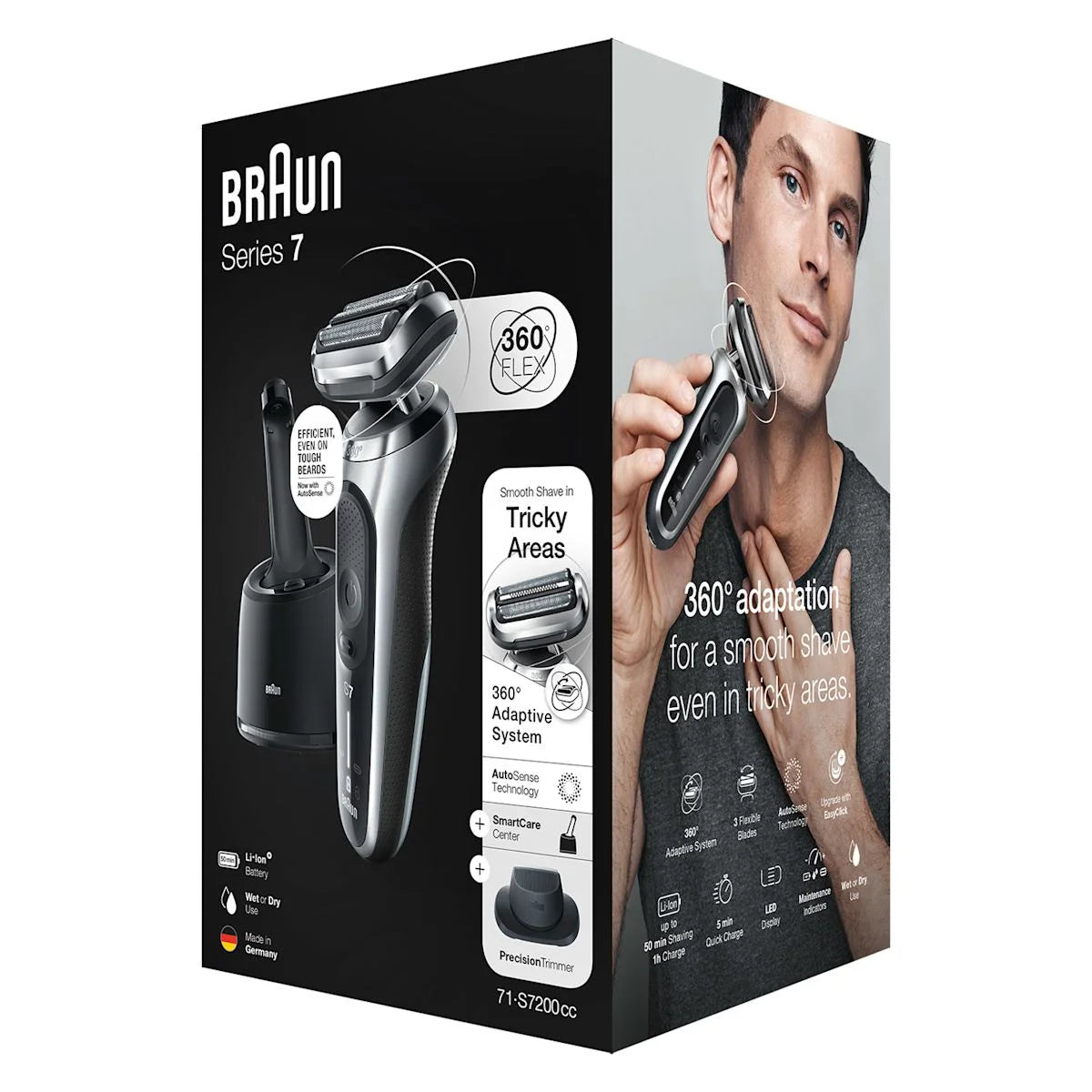 Series 7 Electric Shaver with SmartCare Center, Stubbler, Trimmer, 7185cc