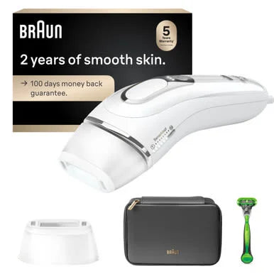 Braun Smart IPL, Silk·Expert Pro 5: At Home Alternative to Laser Hair Removal with Wide Cap and Leather Pouch, IPL5145