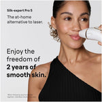 Braun Smart IPL, Silk·Expert Pro 5: At Home Alternative to Laser Hair Removal with 2 Caps and Leather Pouch, IPL5137